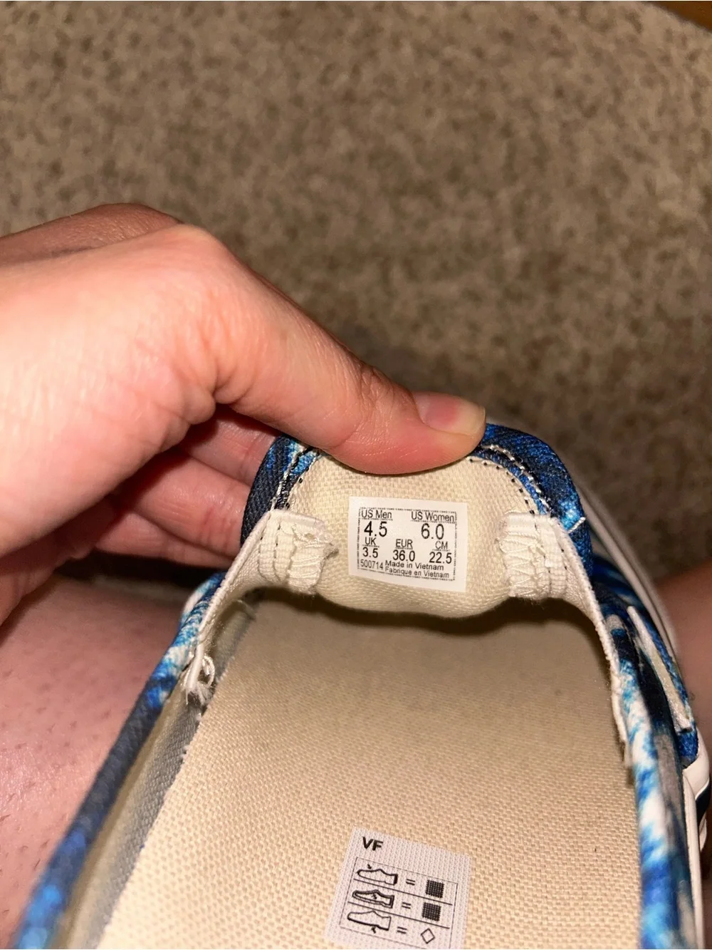 Vans Blue Tie-Dye Slip-On Canvas Sneakers